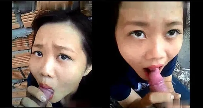 Ghệ liếm cục thịt ở vườn sau nhà